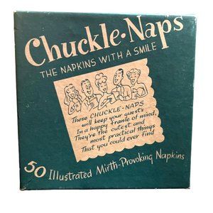 Vtg Chuckle Naps Napkins with Illustrated Provoking Limericks Gags Verses
